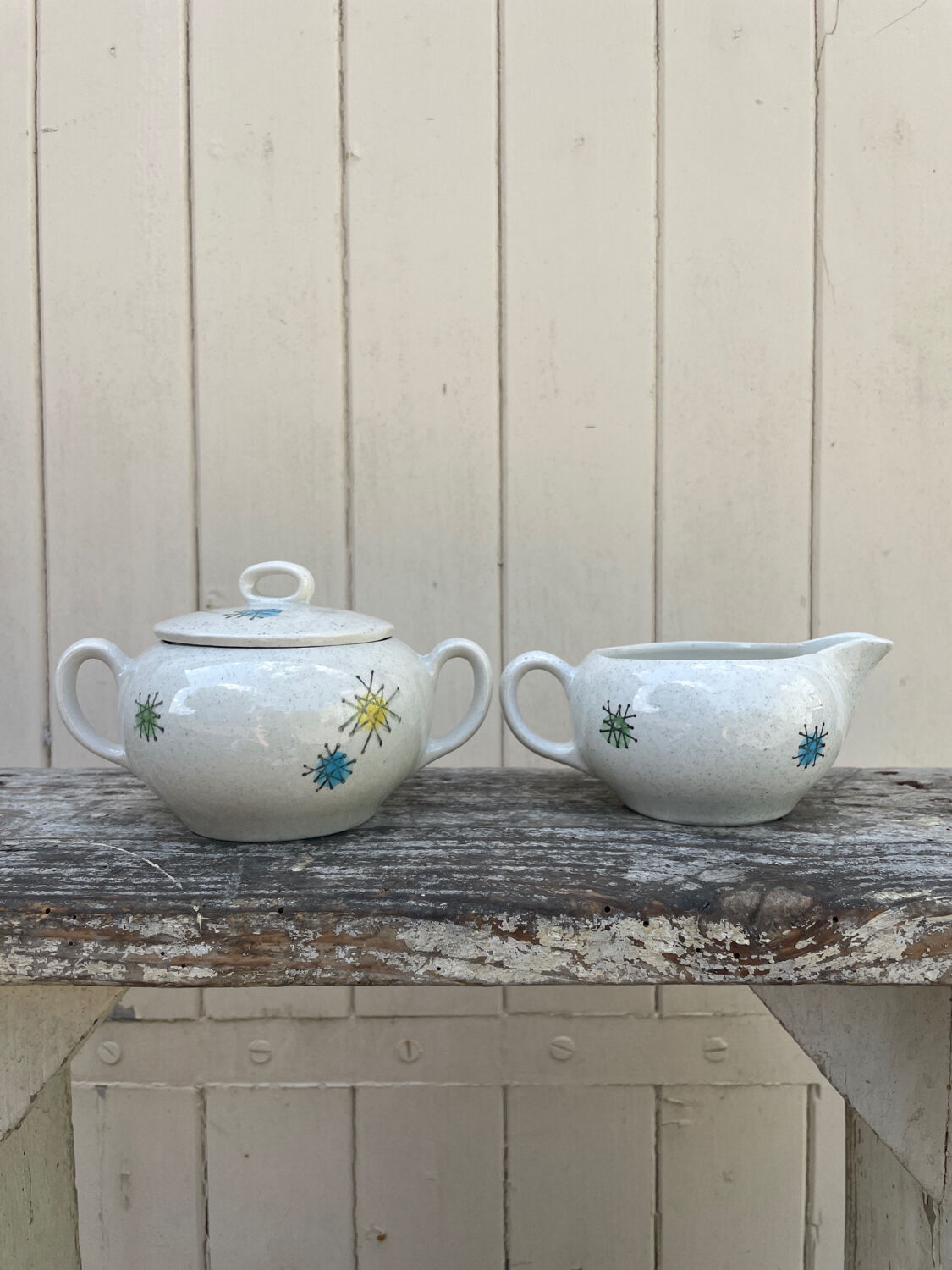Creamer and sugar maker continental earthenware