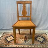 Set of 2 wooden tanned chairs