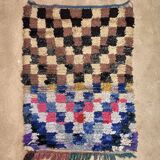 Colorful Boucherouite Berber rug - 93 x 134 cm