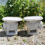 Ancien salon en rotin blanc : 5 meubles