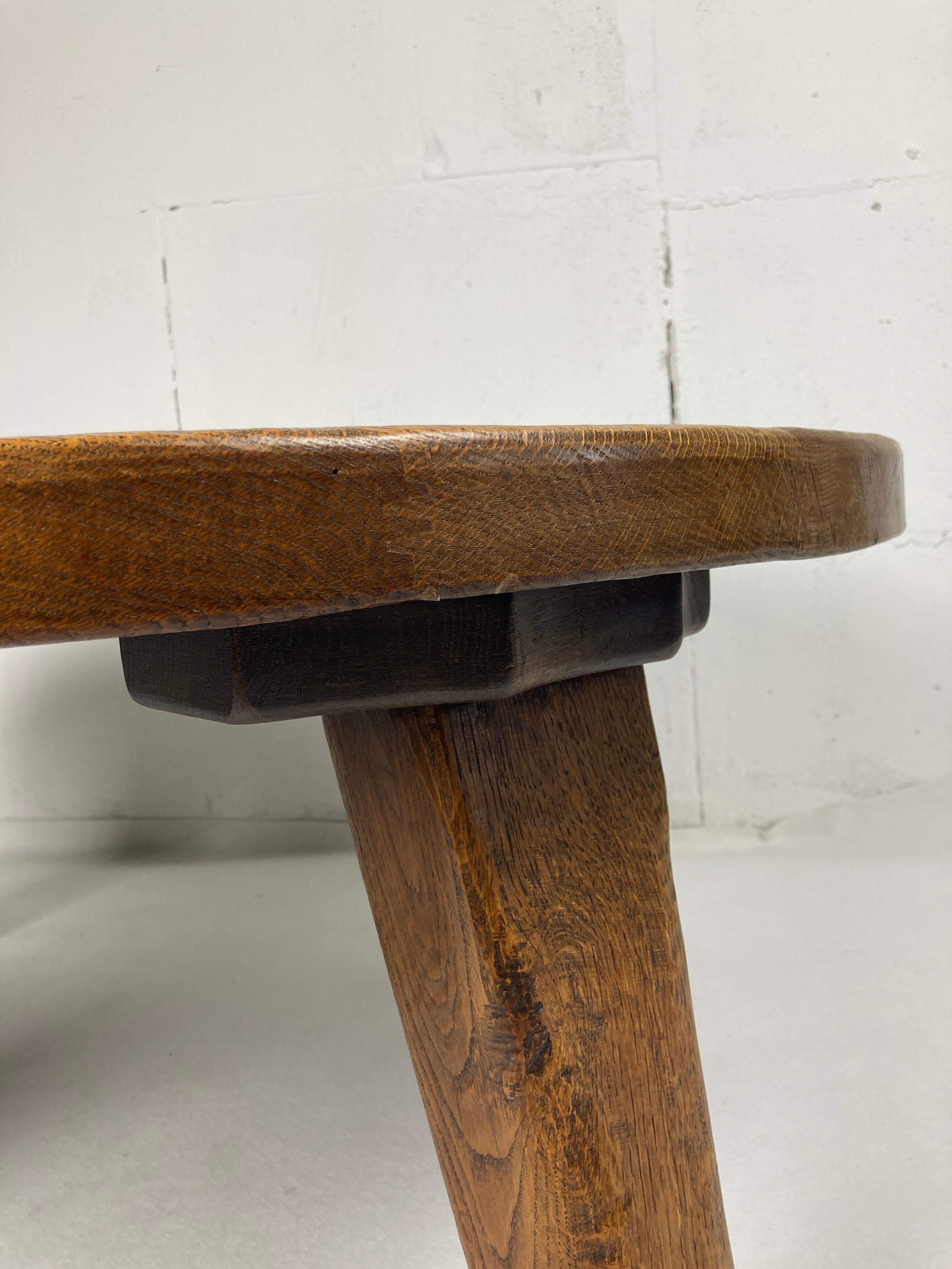 Brutalist coffee table with tapered legs, dutch 1960s