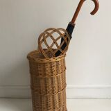 Umbrella holder, braided wicker
