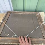 Antique rectangular mirror, carved frame
