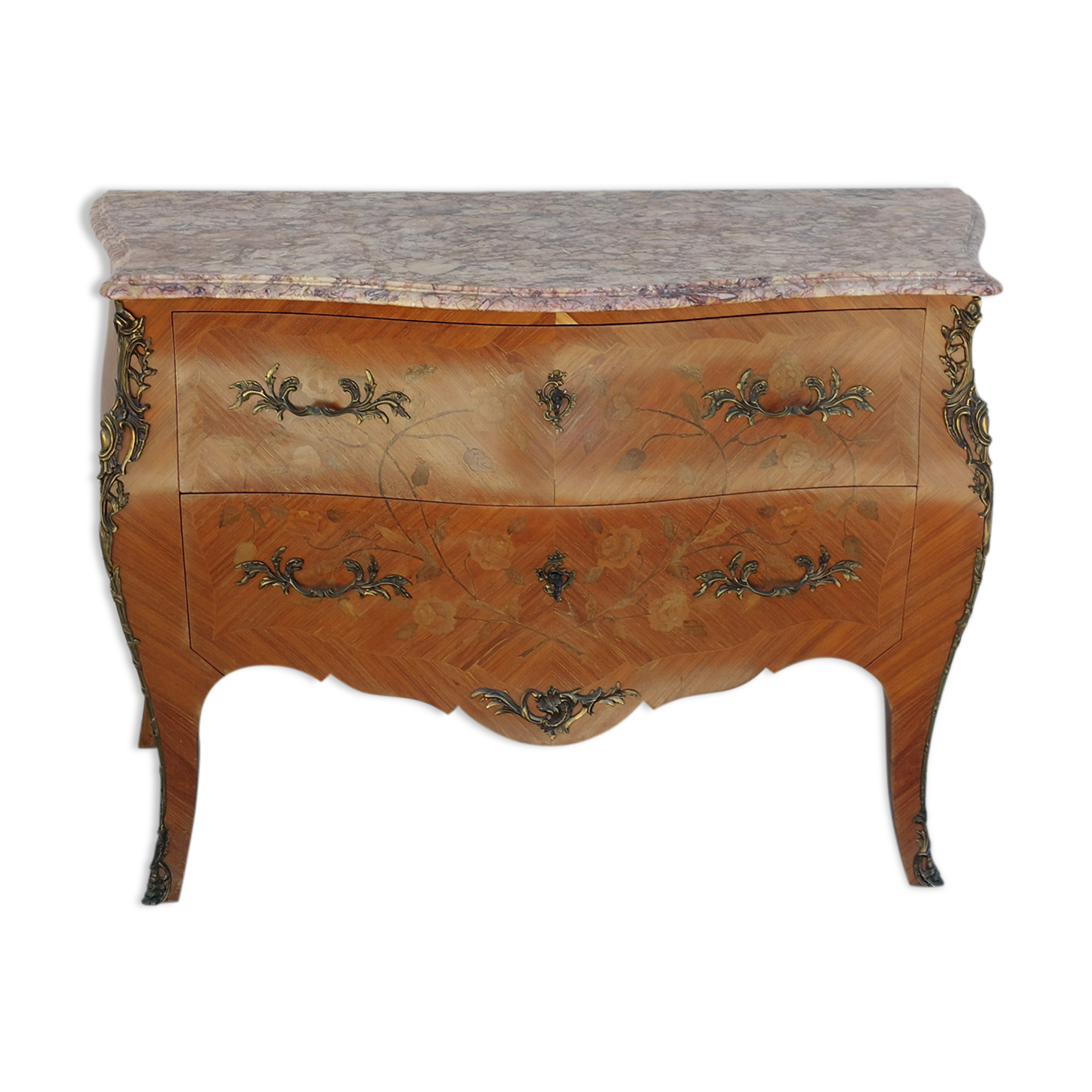Louis XV chest of drawers in rosewood marquetry