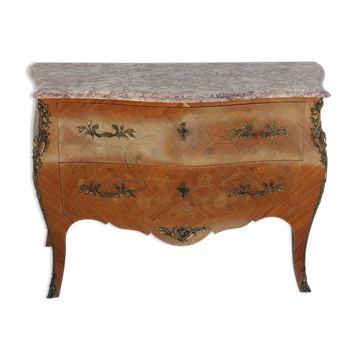 Louis XV chest of drawers in rosewood marquetry