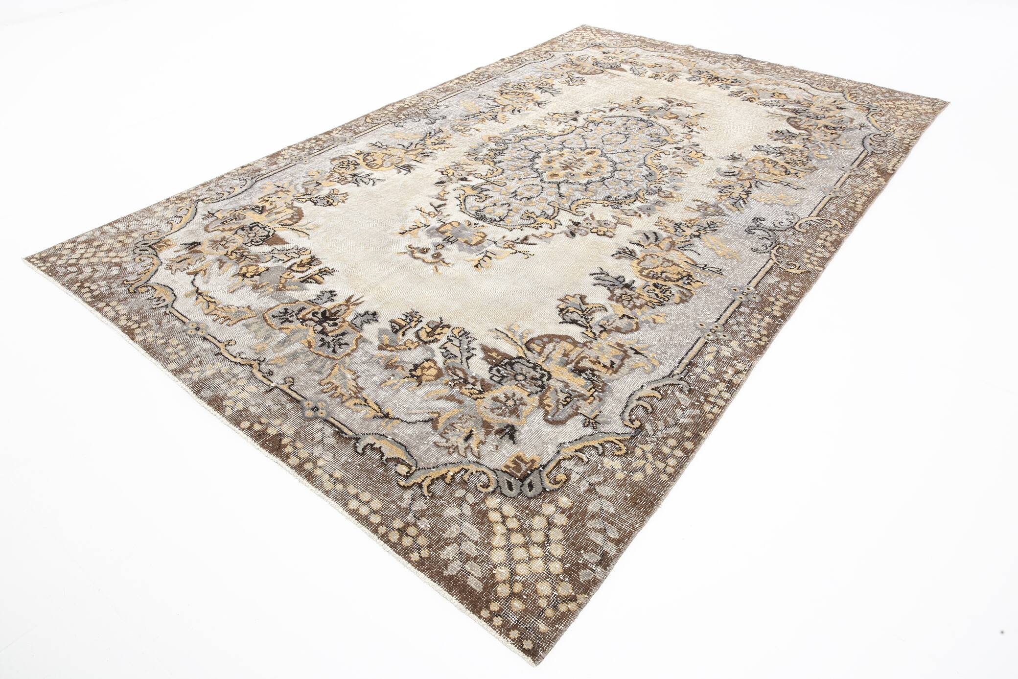 7x10 Rug For Living Room Classic Vintage Turkish Rug, 201x324Cm SK 1871