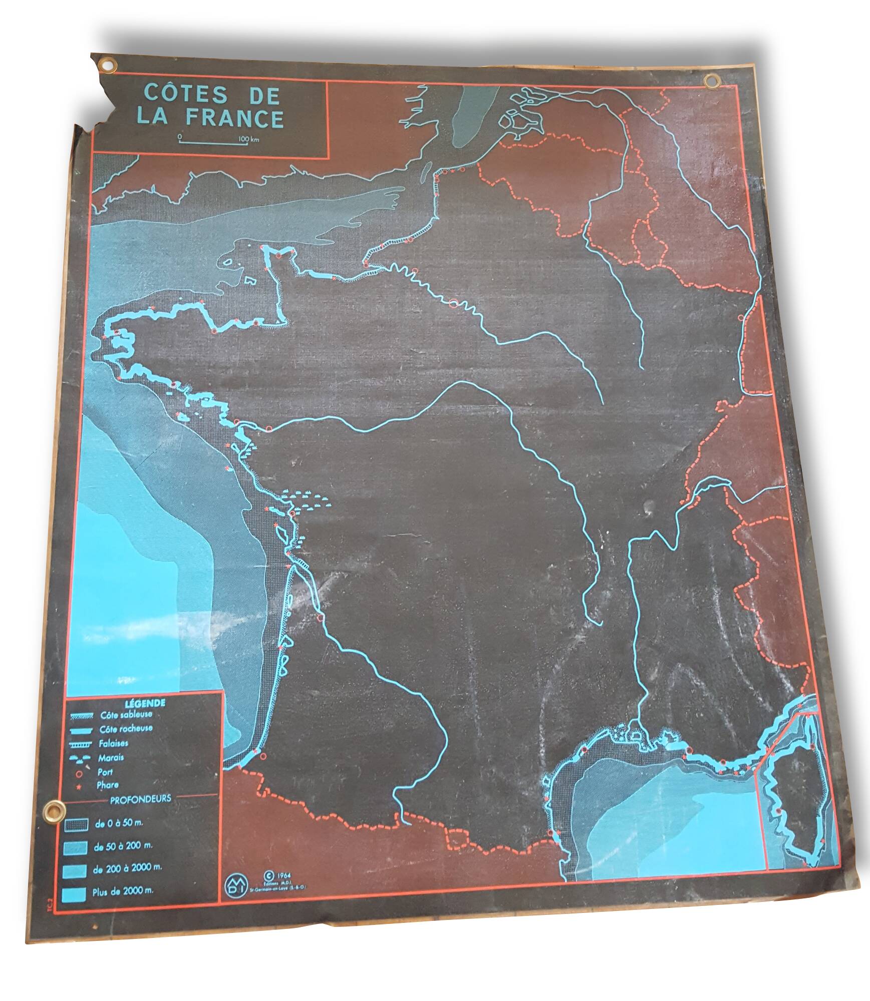 Map geography France. MDI vintage Edition