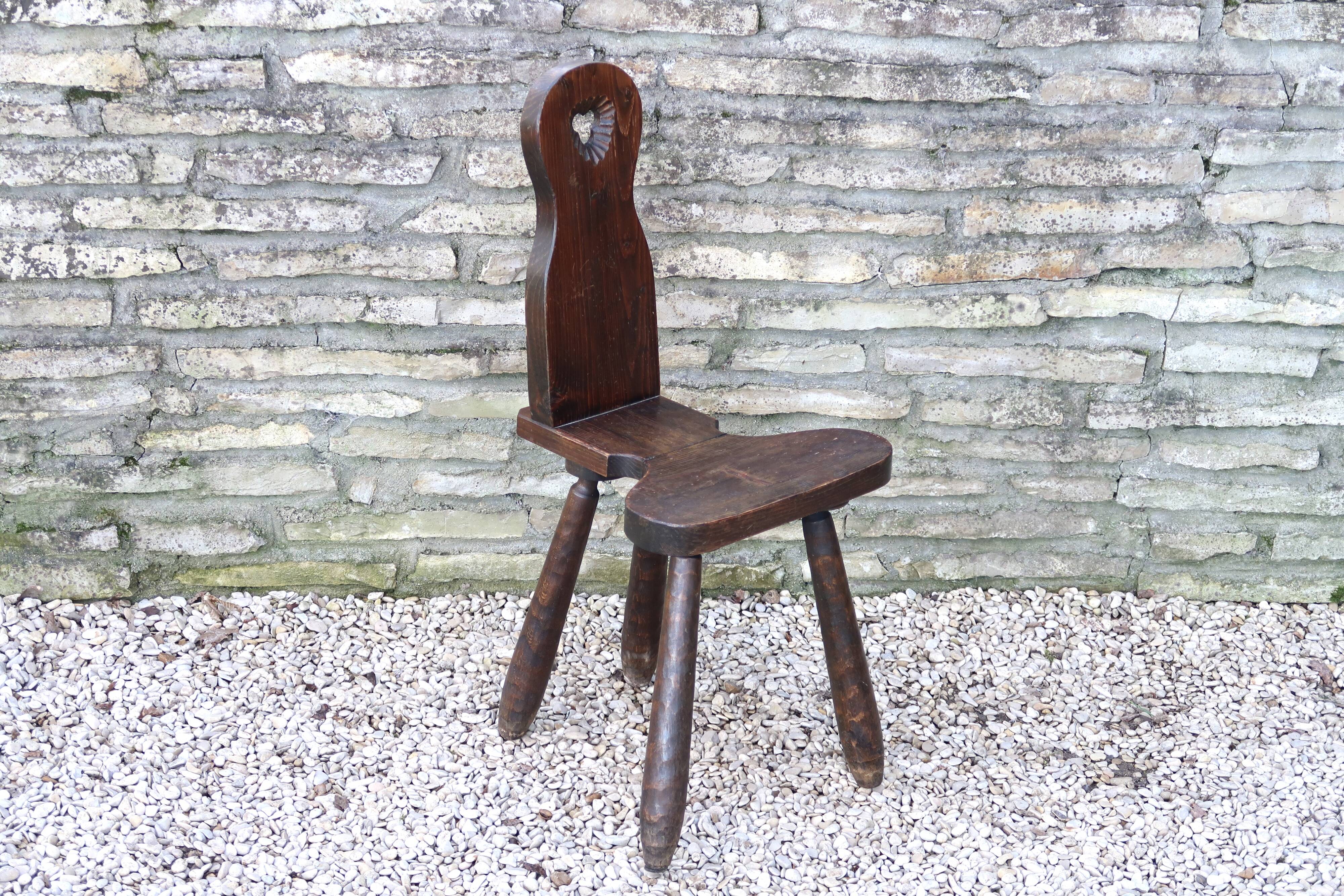 Wooden chair, mountain furniture, 1950s