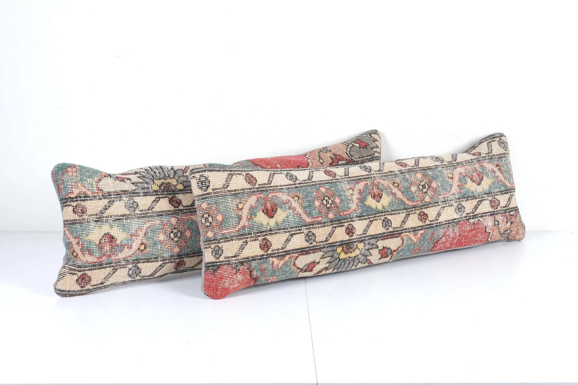Lot de 2 housses de coussin turque vintage 30x89 cm