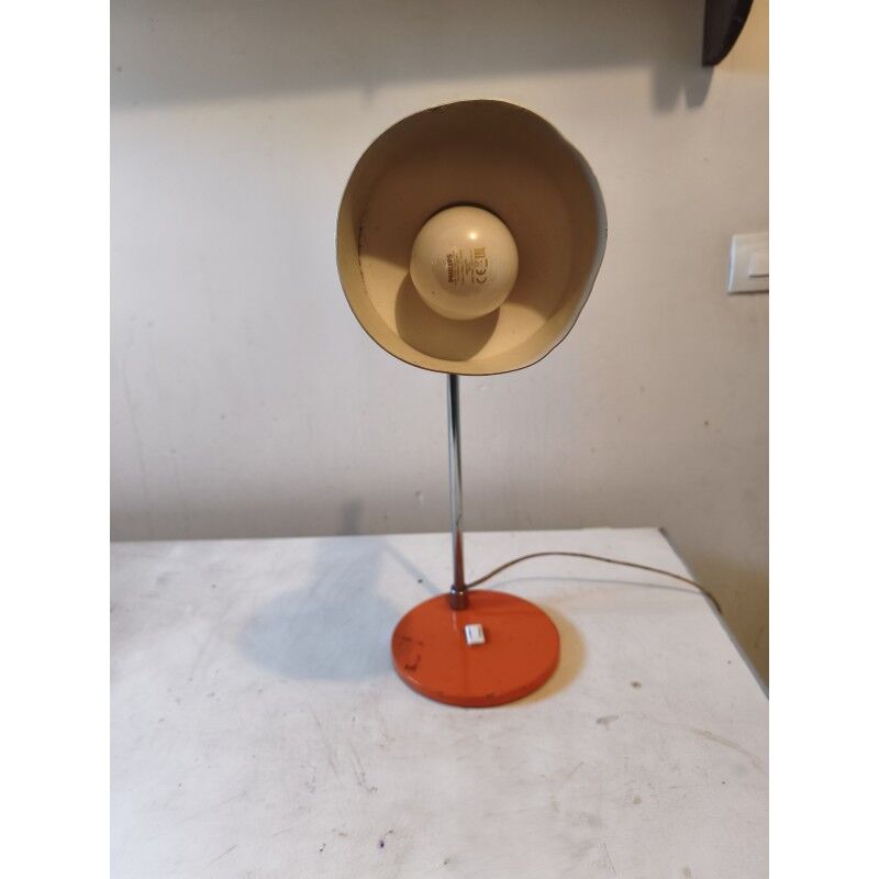 Vintage orange metal lamp