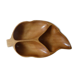 Wooden cup of the 70s, leaf shape