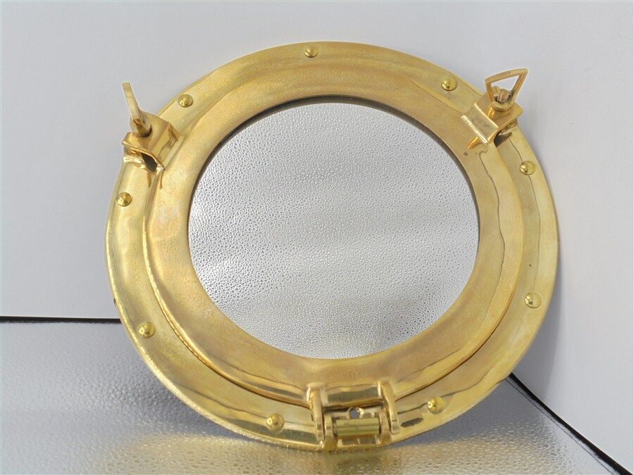 Brass porthole mirror 28,5x28,5cm
