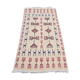 Tapis kilim beige à motifs multicolores fait main en pure laine