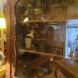 Two-part cabinet, recessed and with a glass-fronted display case, in Indian rosewood, circa 1850/60