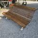 Garden bench with cast iron legs and oak slats