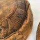 Pair of moroccan leather beanbags beautiful patina patina 1900