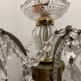 Large Crystal Beaded Pink Murano Glass Chandelier