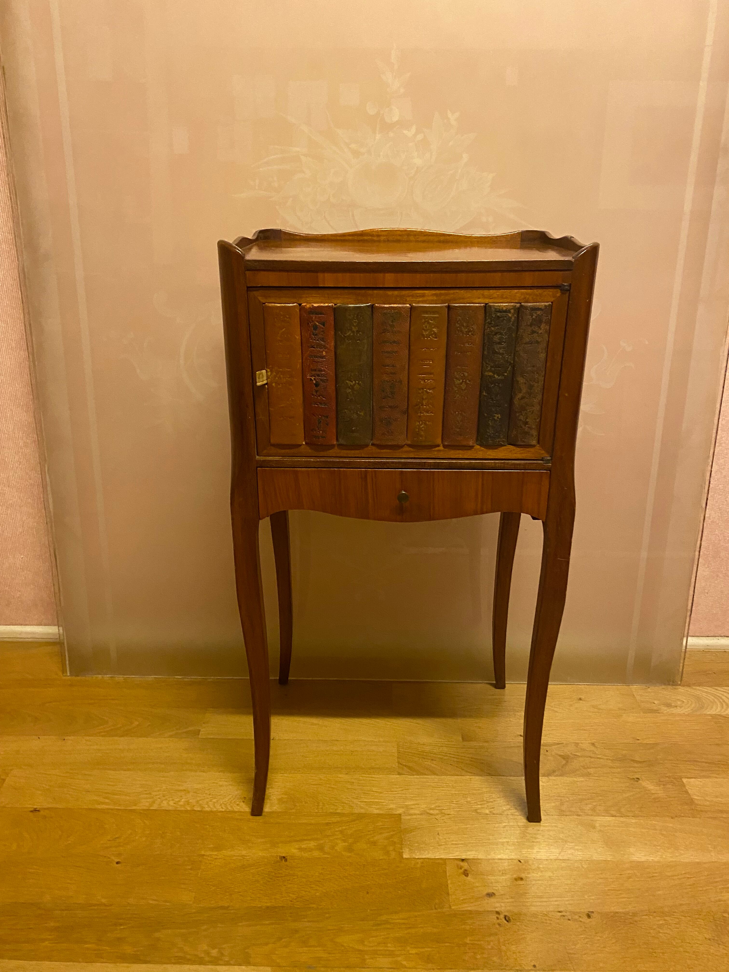Louis XV style bedside, door imitating books