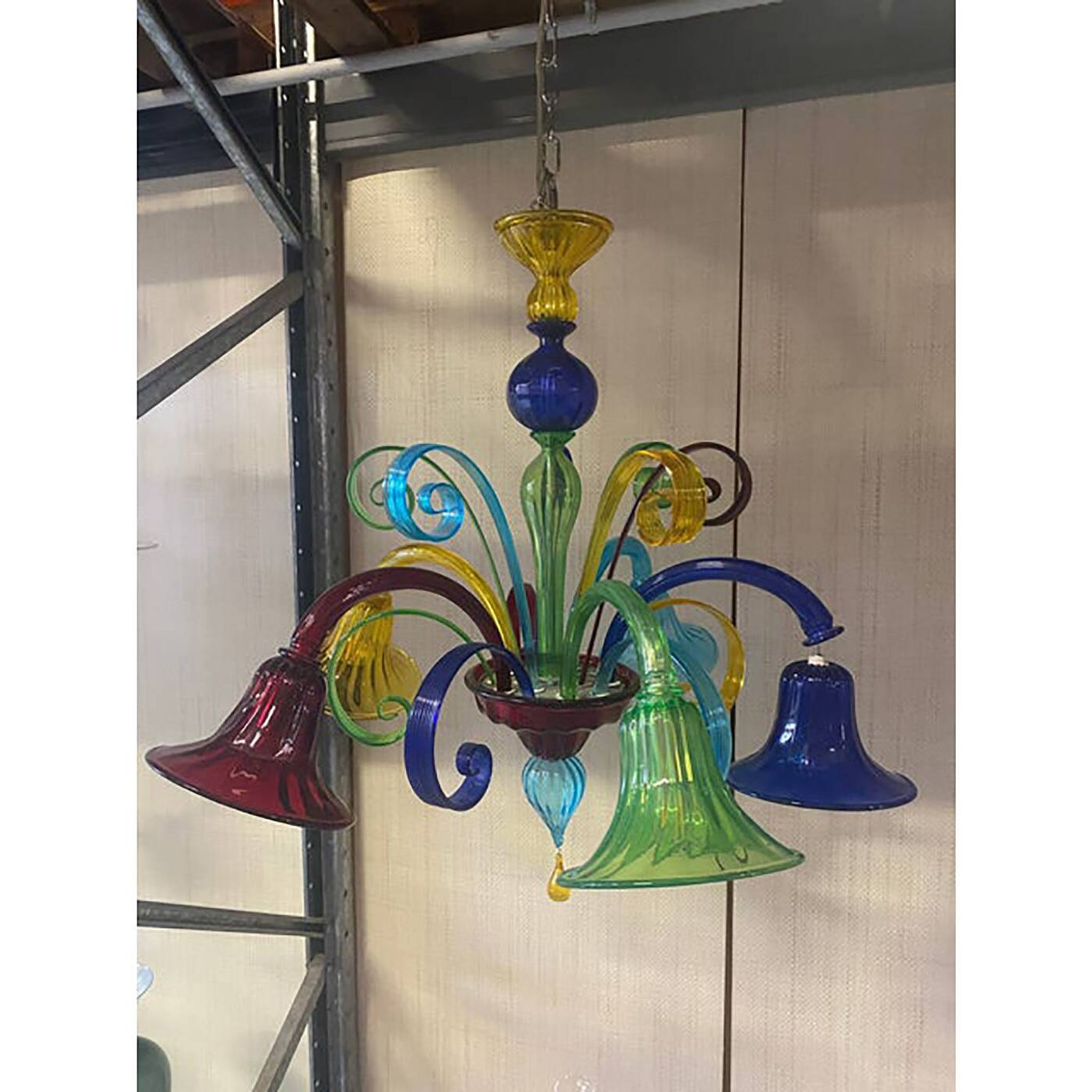 Murano Multicolors Glass Chandelier Random Colors 5 Arms
