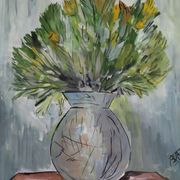 Aquarelle 'Vase au Bouquet 1967' signé de BUAZAUX