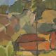 Original Swedish Oil On Panel – "Village" By Bertil Lundqvist – Signed – Vintage & Framed