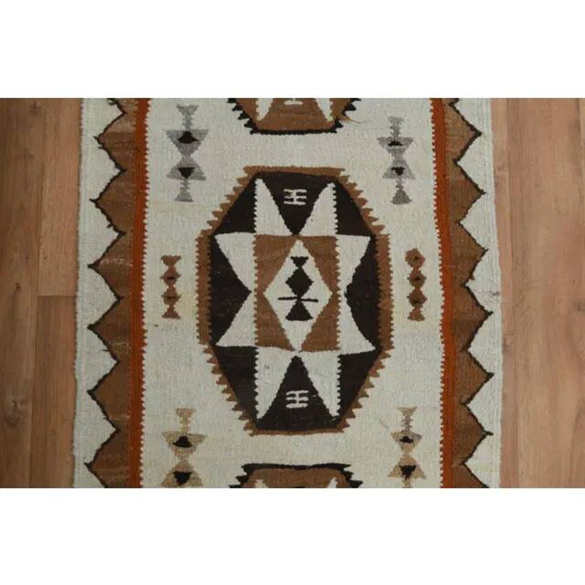 1970s Vintage Turkish Oushak Handmade Wool Cotton Beige Runner Rug 87x326