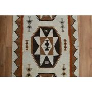 1970s Vintage Turkish Oushak Handmade Wool Cotton Beige Runner Rug 87x326