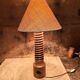 Lampe en bois tourné style Charles Dudoyut