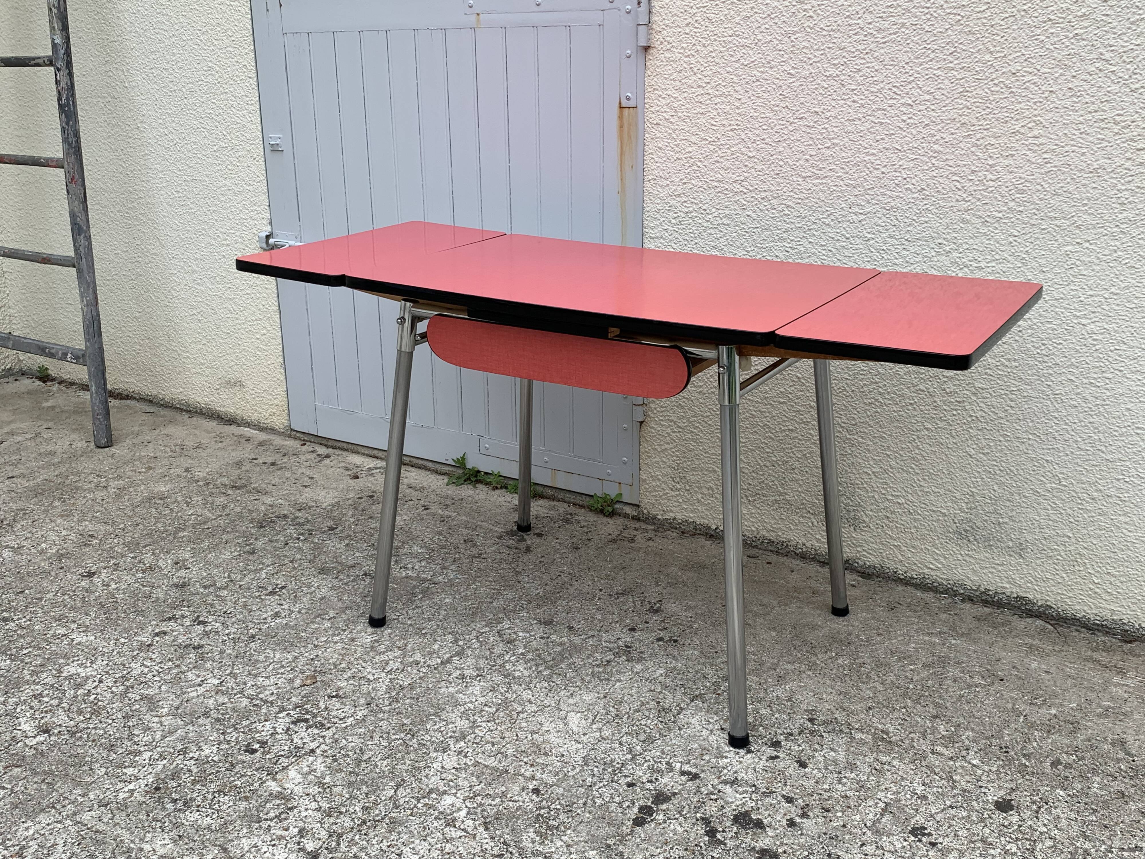 Red Formica table