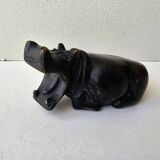 Paperweight Sculpture zoomorphic statuette in stone hippopotamus mouth or