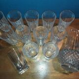 12 verres cristal d'Arques - modèle Longchamp- rétro