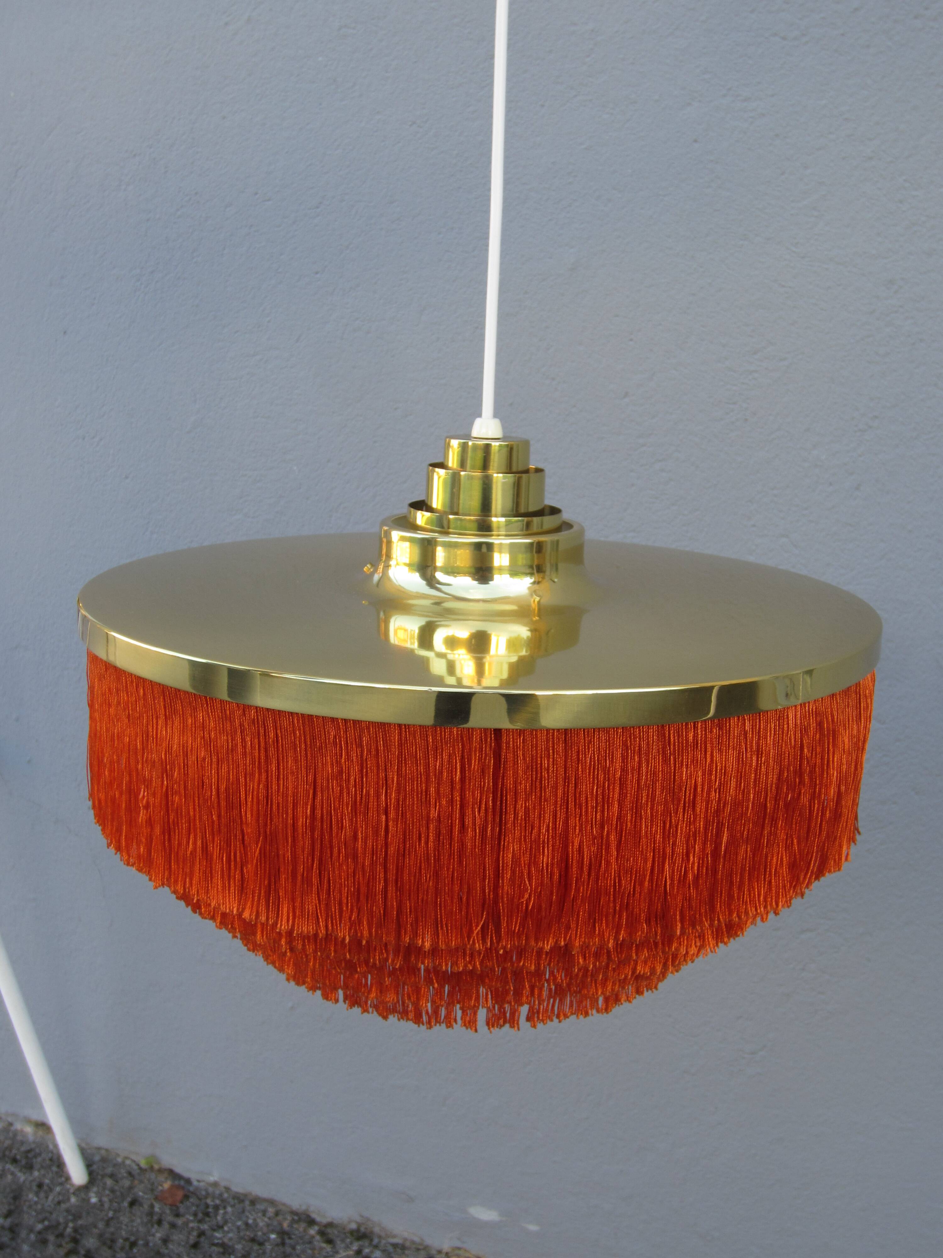 Scandinavian fringed pendant lamp model T-603 by Hans-Agne Jakobsson