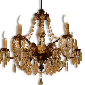Chandelier, crystal bronze chandelier with dragon heads