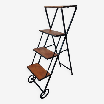 Metal and wood stepladder