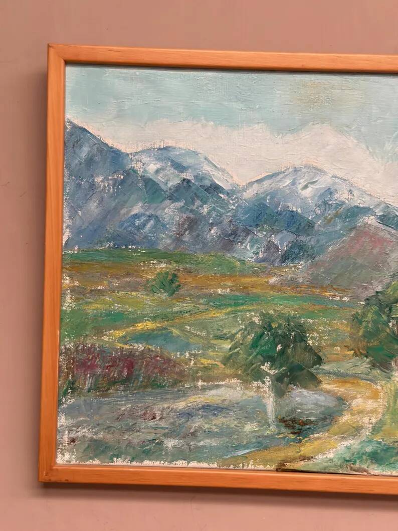 Original Swedish Oil on Canvas – "Landscape" by S. Högfeldt – Signed – Vintage and Framed – 48 × 36 cm (18.9" × 14.2")