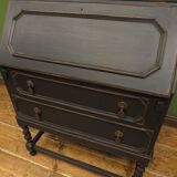 Black writing bureau bookcase