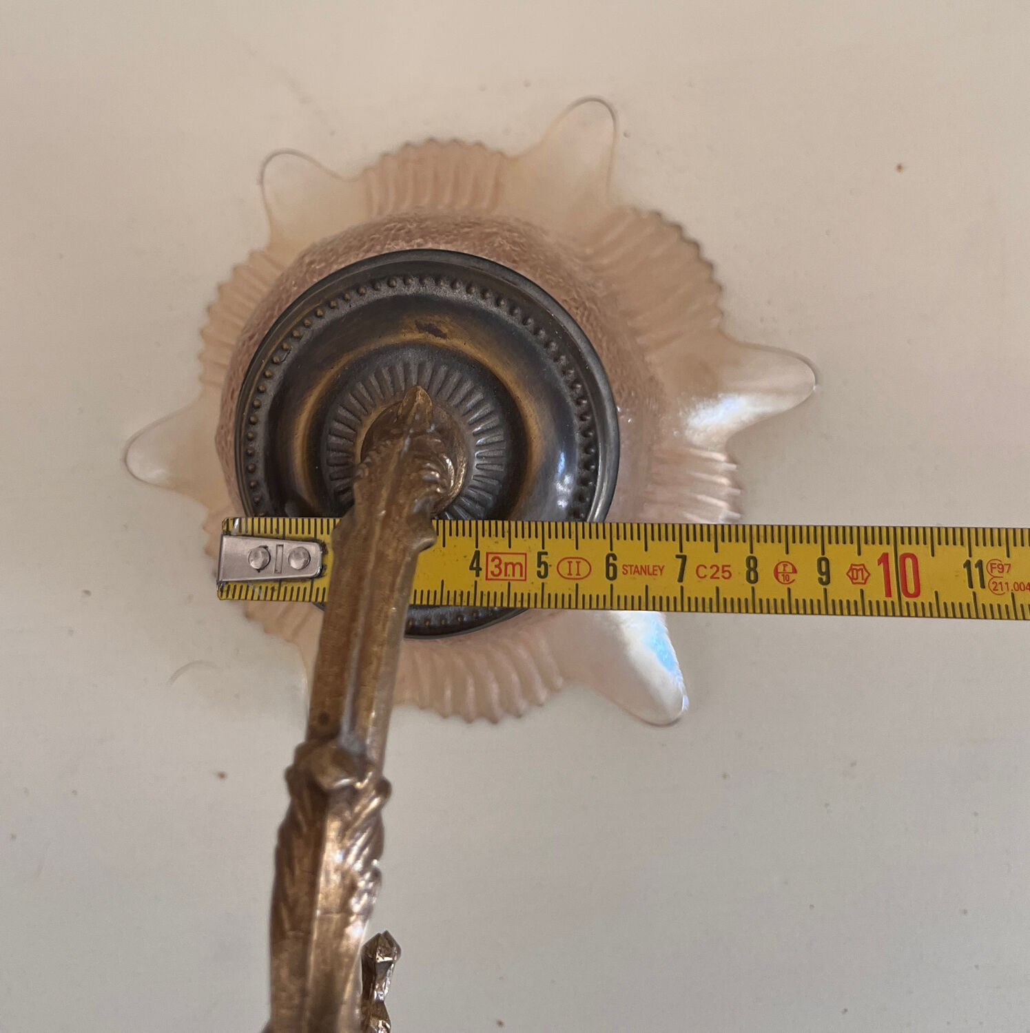 Old wall lamp with glass tulip