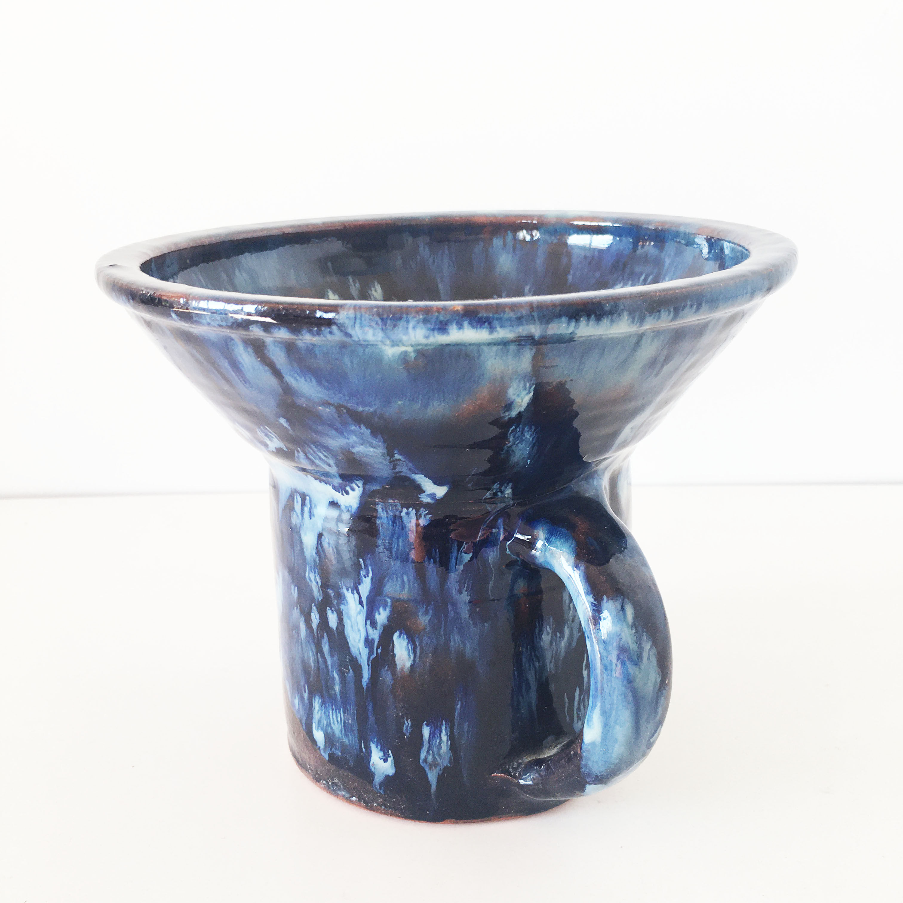 Vintage blue ceramic vase