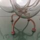 Vases / photophores ''Venetian'' Blown glass inking wrought iron - 1940s