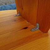 Asymmetrical coffee table in vintage pine year 70