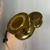 Pair of vintage adjustable wall lights, brass, Sweden 1960
