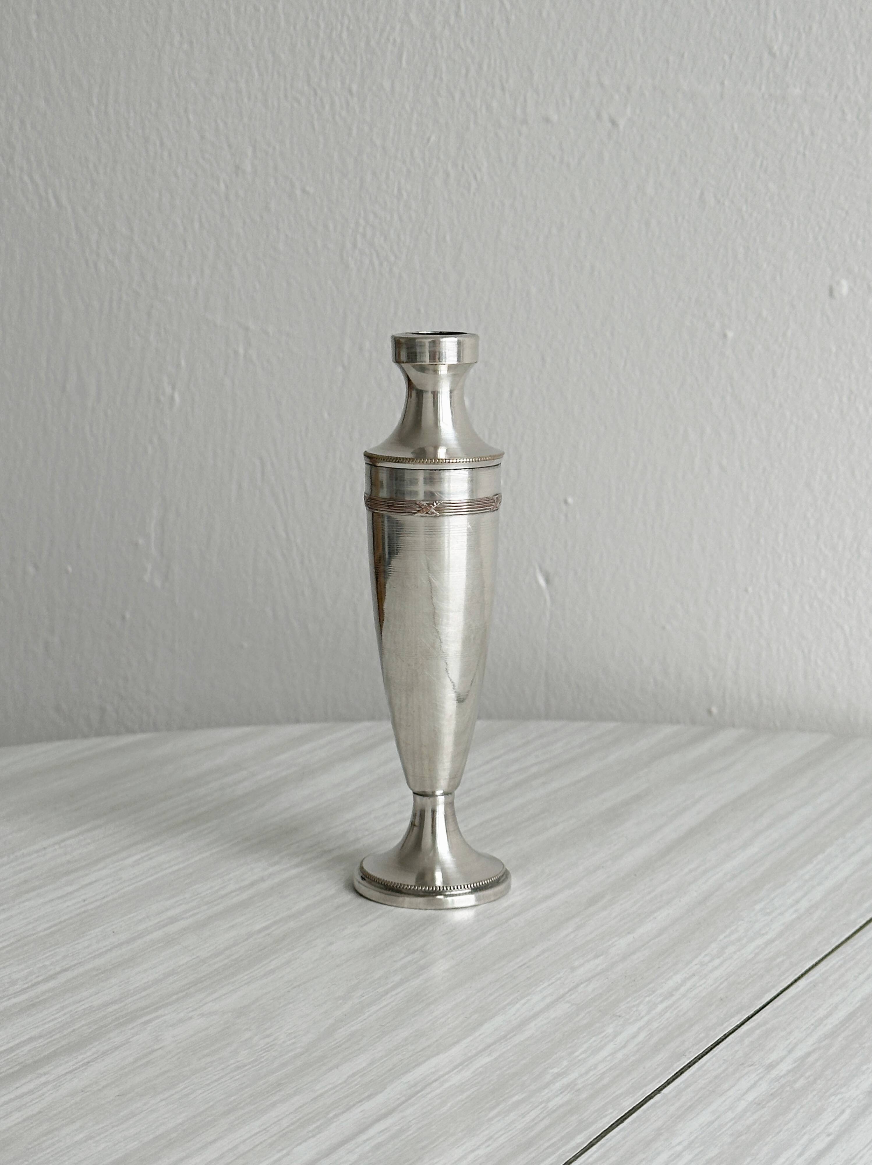 Small vintage metal soliflore vase