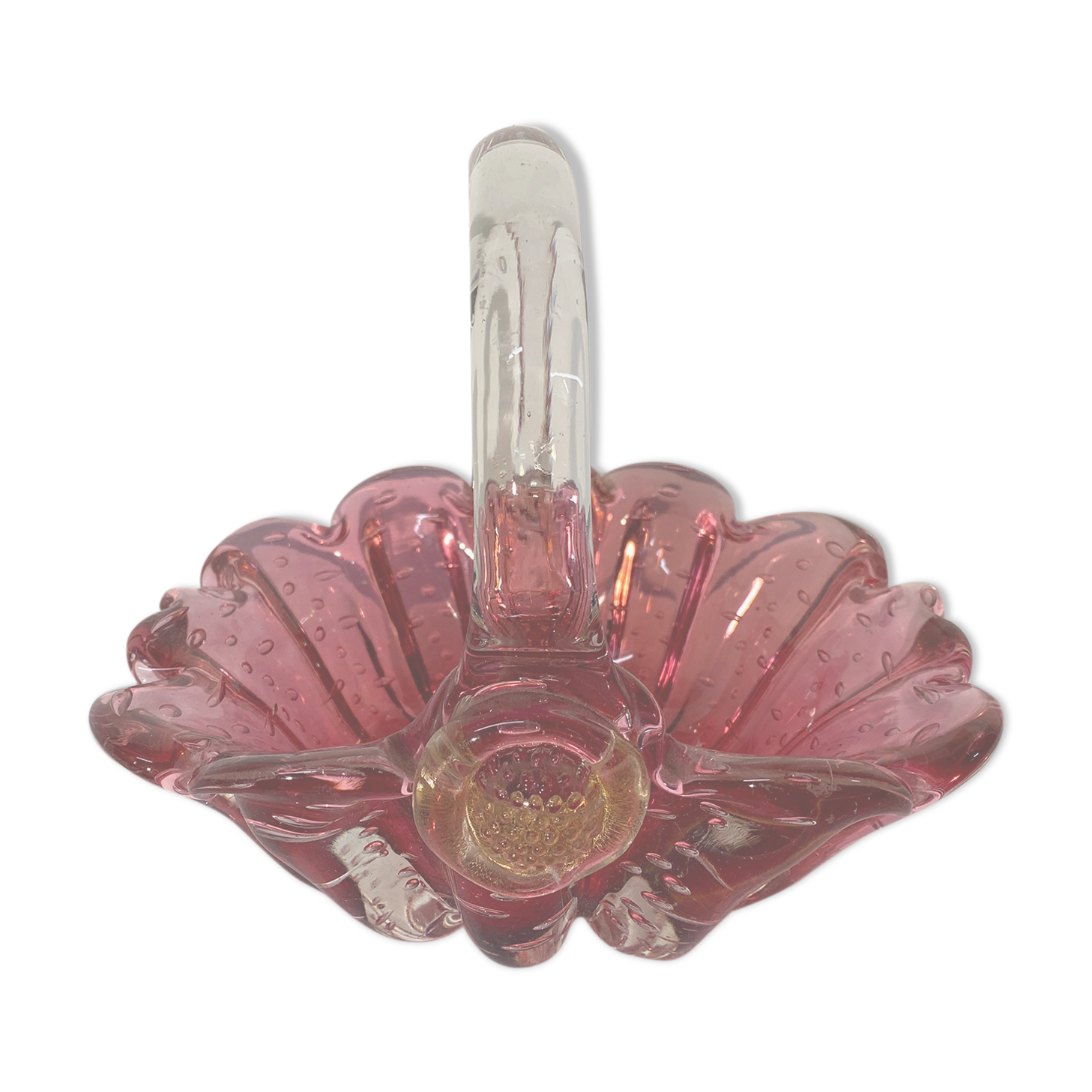 Vintage murano glass basket