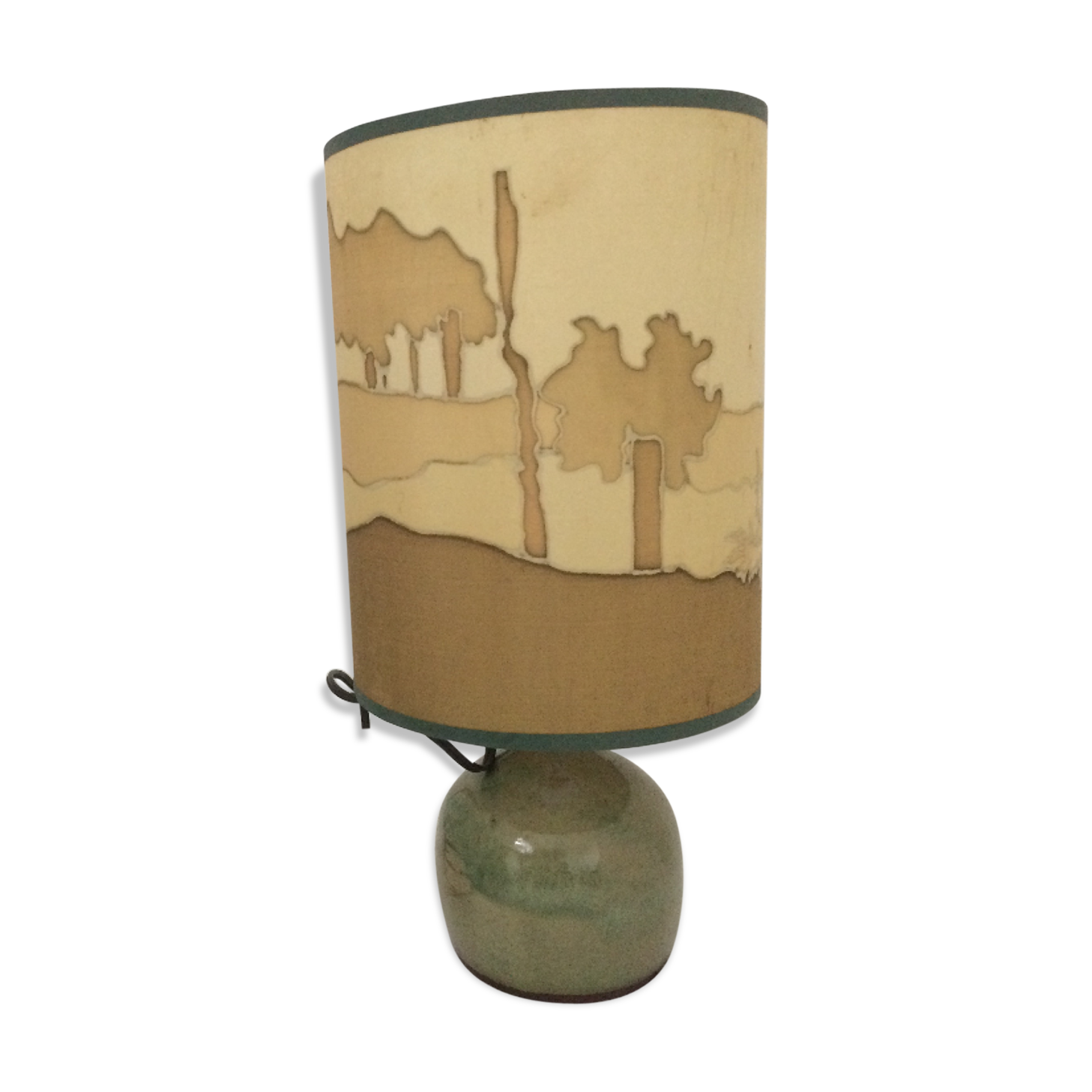 Stoneware vintage craft lamp