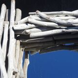 Mirror in gray driftwood frame < 65x84 cm >