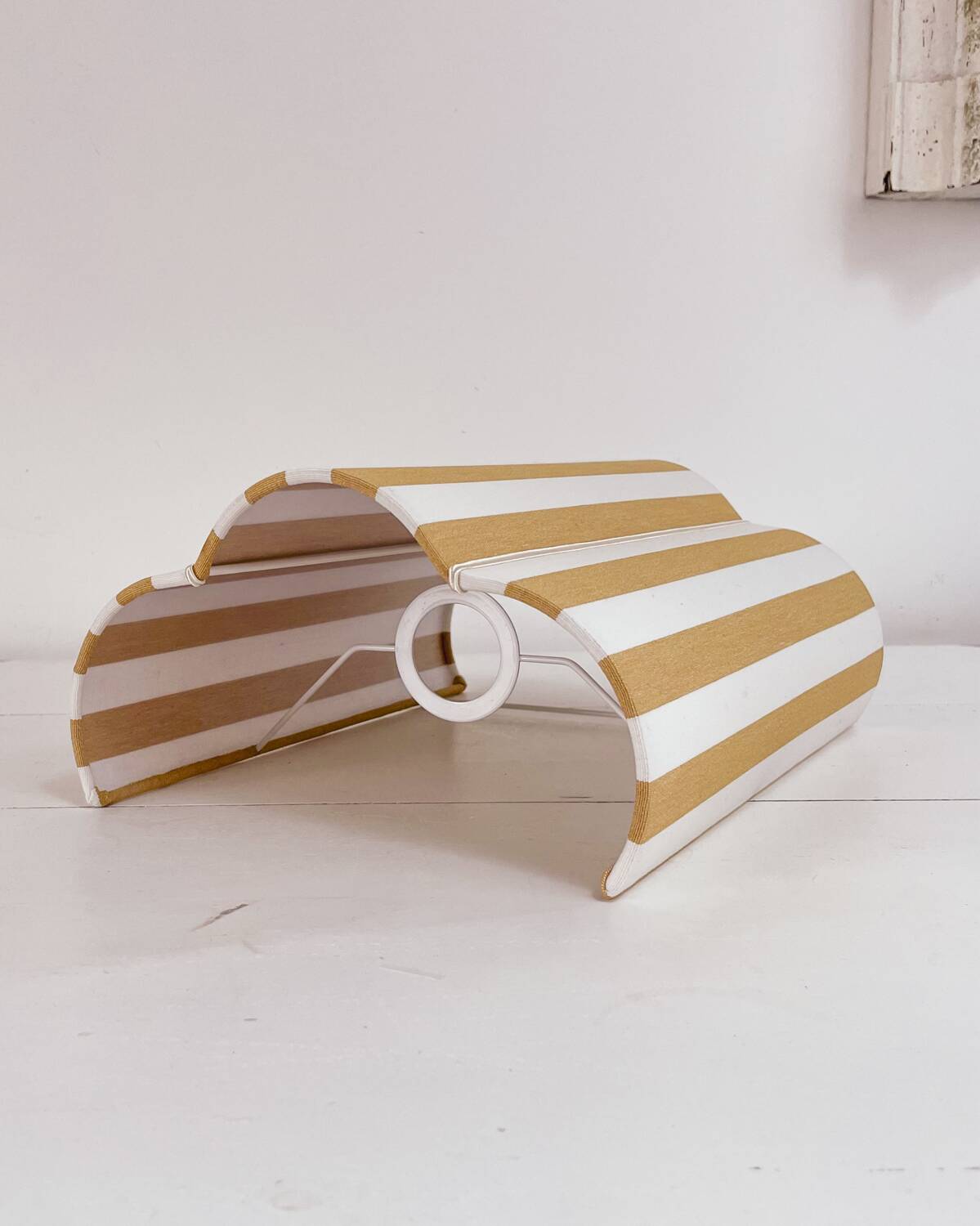 Yellow striped fabric wall light