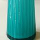 Vase Design Corne/Courbé effets nervures. Bleu turquoise