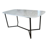 Rectangular dining table in Carrara marble 200x100