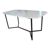 Rectangular dining table in Carrara marble 200x100