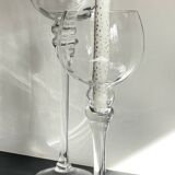 Duo of xl tealight holders in vintage crystal